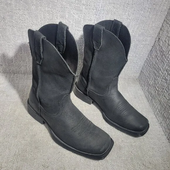 Ariat Rambler Men’s Size 9D US Black Leather Western Cowboy Boots 10009591