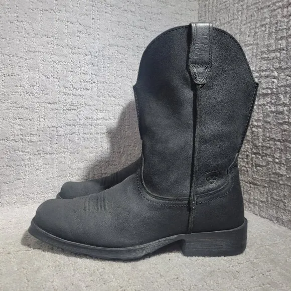 Ariat Rambler Men’s Size 9D US Black Leather Western Cowboy Boots 10009591