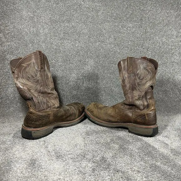 Ariat Square Toe Composite Toe Brown Work Boots 10017416 Mens Size 13 D