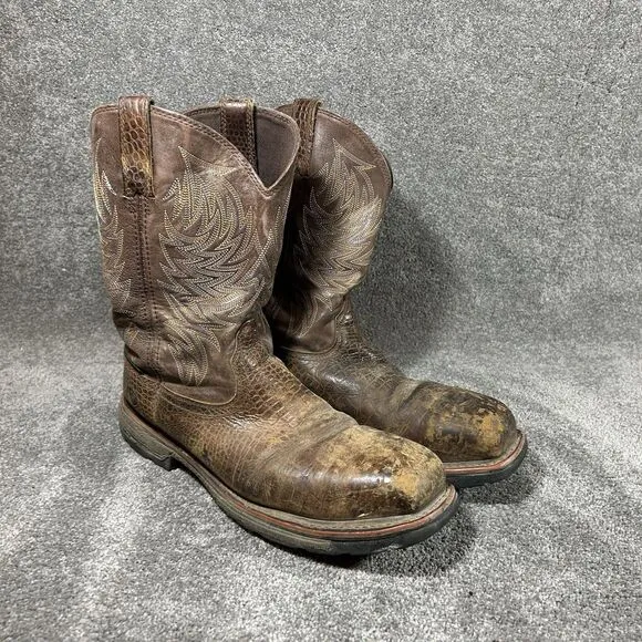 Ariat Square Toe Composite Toe Brown Work Boots 10017416 Mens Size 13 D