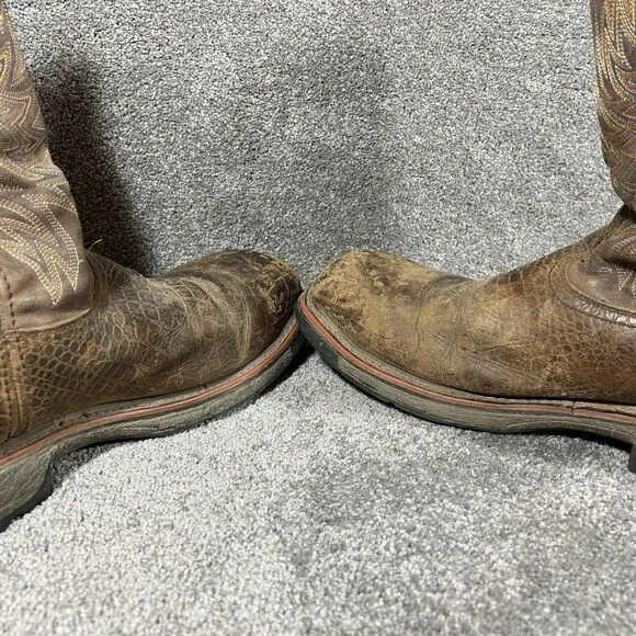 Ariat Square Toe Composite Toe Brown Work Boots 10017416 Mens Size 13 D