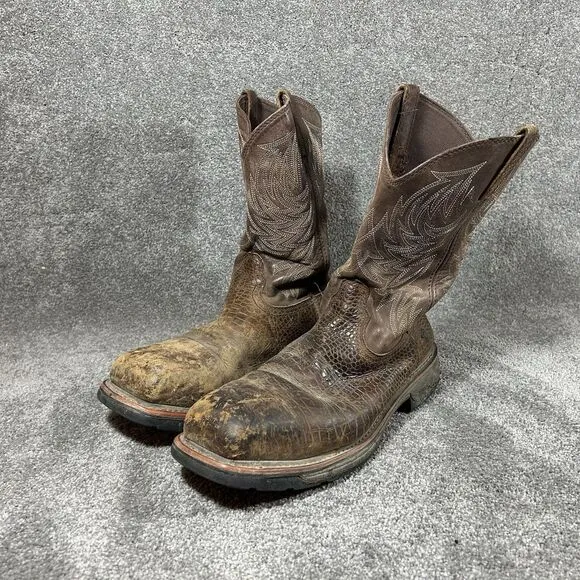 Ariat Square Toe Composite Toe Brown Work Boots 10017416 Mens Size 13 D