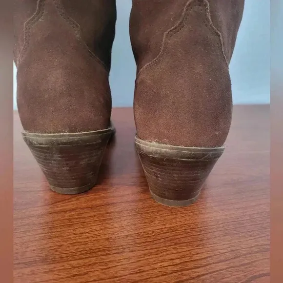 Ariat Suede Leather Deep Brown Slouchy Western Inspired Heeled Boots(8.5)