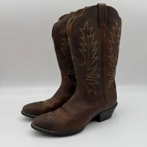 Ariat Womens Size 6B Heritage R Toe Cowboy Western Boots Distressed Brown