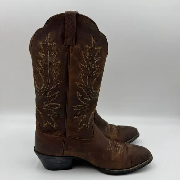 Ariat Womens Size 6B Heritage R Toe Cowboy Western Boots Distressed Brown