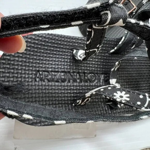 ARIZONA LOVE Trekky Flat Spartiate Strappy Sandals In Black Bandana Size 38 NWOB