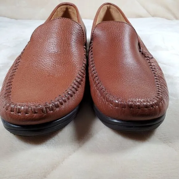 Arnold Palmer Mens Tan Brown Leather Loafers Made in Brazil Size 10M