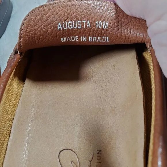 Arnold Palmer Mens Tan Brown Leather Loafers Made in Brazil Size 10M