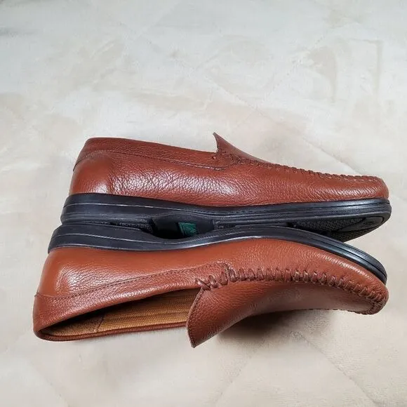 Arnold Palmer Mens Tan Brown Leather Loafers Made in Brazil Size 10M