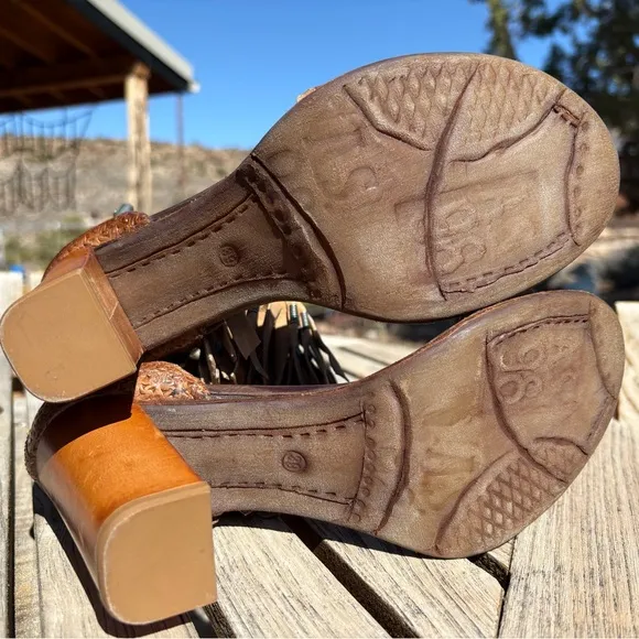 A.S.98 Fringed High Heeled Western Sandals