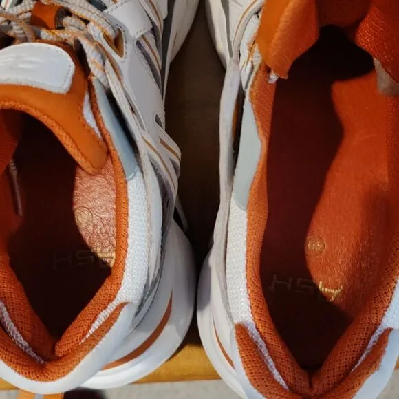 Ash fashion sneakers white with orange and gray accents  woman's size 40EU/9 US