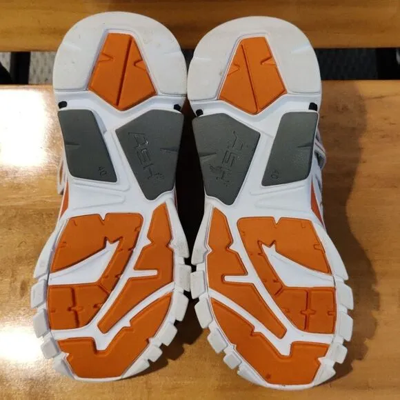 Ash fashion sneakers white with orange and gray accents  woman's size 40EU/9 US