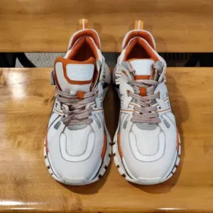 Ash fashion sneakers white with orange and gray accents  woman's size 40EU/9 US