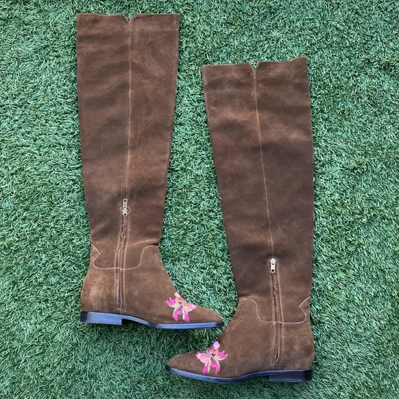 Ash “Jess Ter” Embroidered Suede Boots