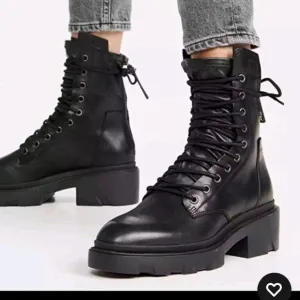 ASH Madness Moto Combat Boots Black Leather Block Heel Size 40 Retail $345 NWT