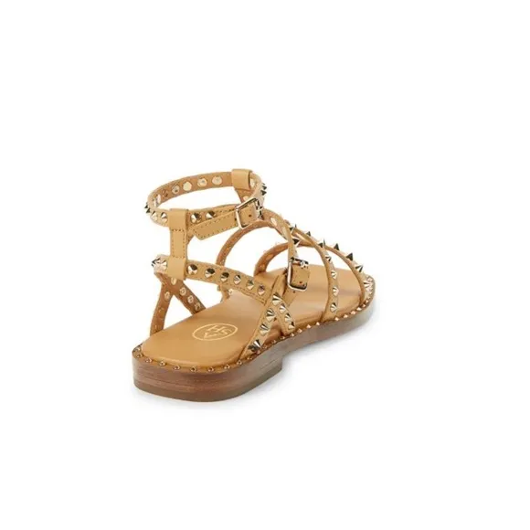 Ash Precious Studded Leather Flat Sandals Size 8