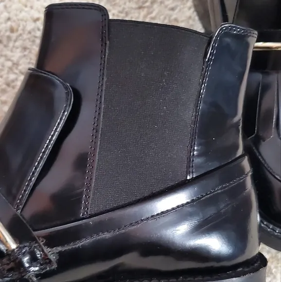 ASOS Black Ankle Boots with Fringe Detail
