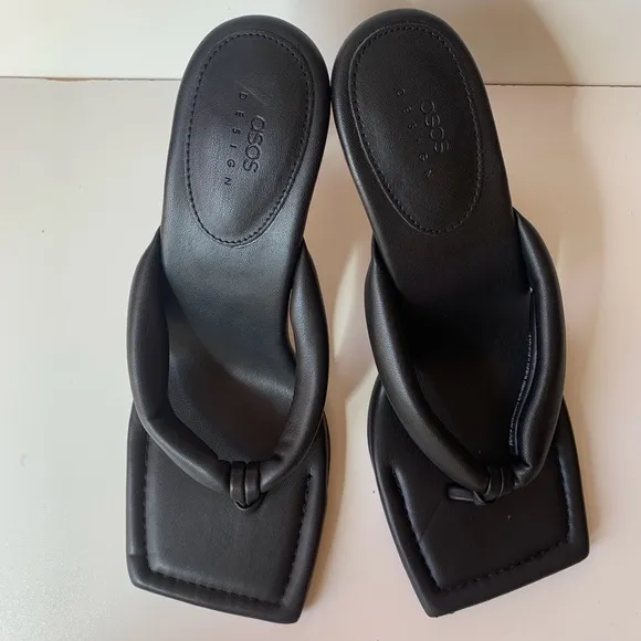 Asos Black Women’s high heels Sandals Square Front and heels Size 9