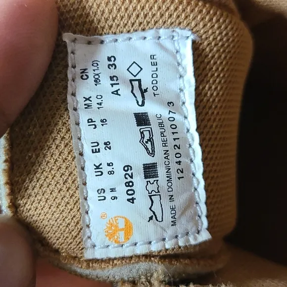 Auth. Toddler Timberland