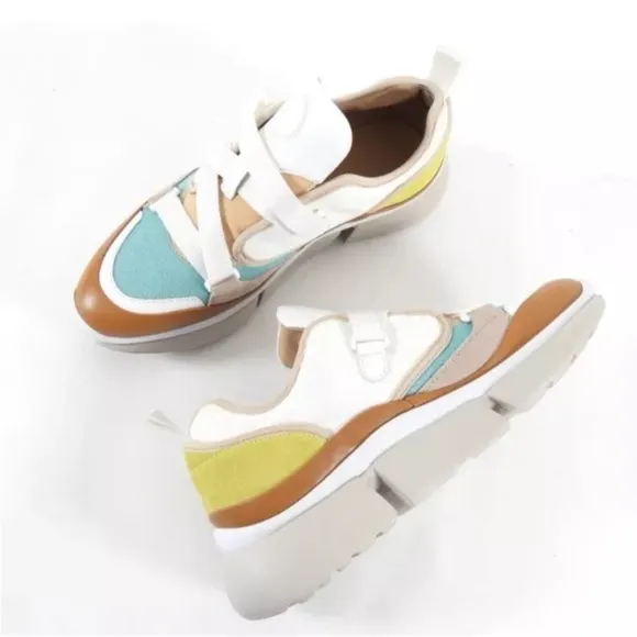 Authentic Chloe Sonnie Fashion Sneakers Sz 39 /8.5 worn once excellent condition