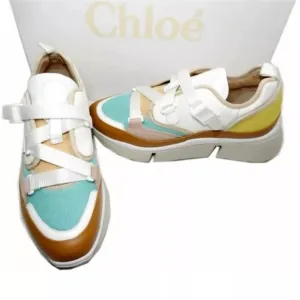 Authentic Chloe Sonnie Fashion Sneakers Sz 39 /8.5 worn once excellent condition