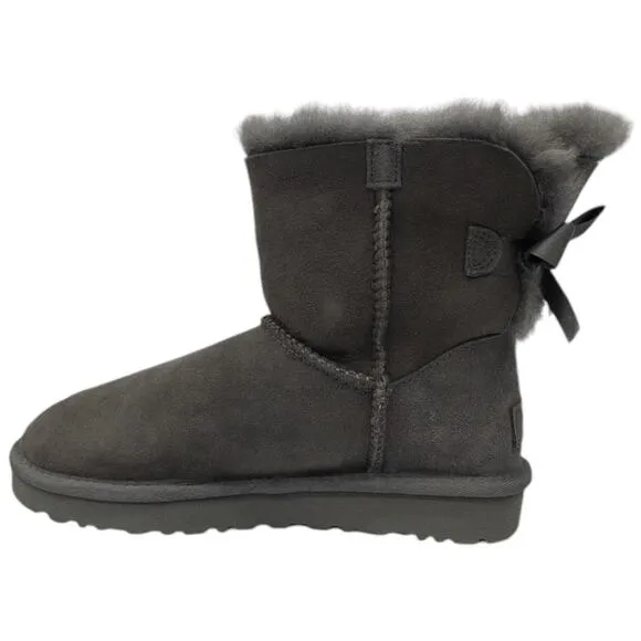 Authentic Ugg MINI Bailey Bow II Boots Women's Grey 6