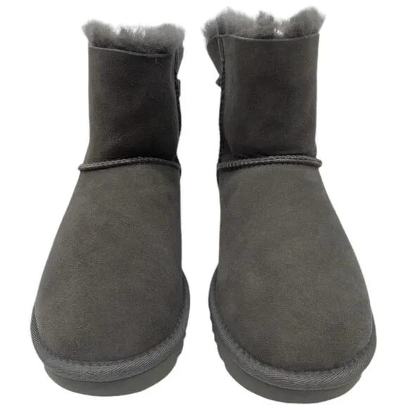 Authentic Ugg MINI Bailey Bow II Boots Women's Grey 6