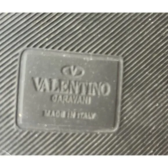 Authentic Valentino Rockstud Black Sandal Rubber Slide Flat Slider Size 42 EUC
