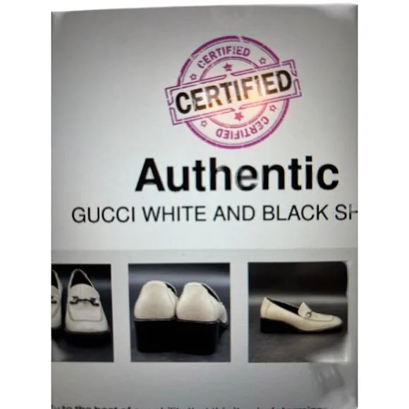 Authentic Vintage GUCCI white patent leather loafers with black horsebit