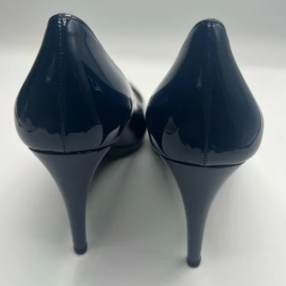 Authentic Women’s Blue Prada Peep Toe Sandals SZ 37.5 Excellent Condition