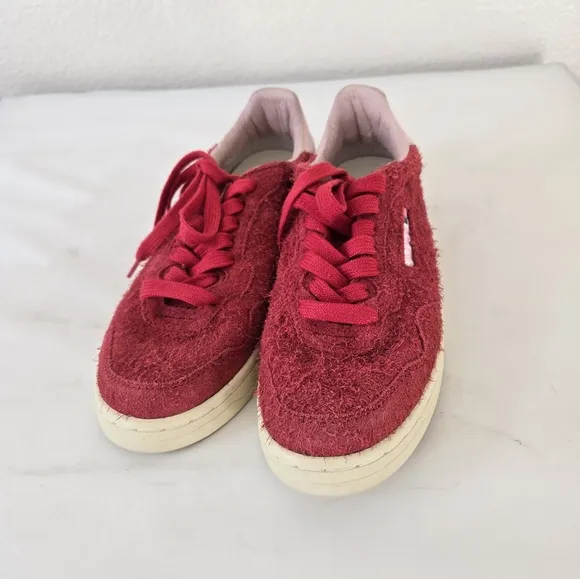 AUTRY Medalist 01 Red Suede Flat Low Sneakers Women’s Size 36 or US 6
