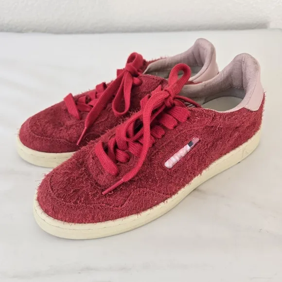 AUTRY Medalist 01 Red Suede Flat Low Sneakers Women’s Size 36 or US 6