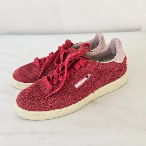 AUTRY Medalist 01 Red Suede Flat Low Sneakers Women’s Size 36 or US 6