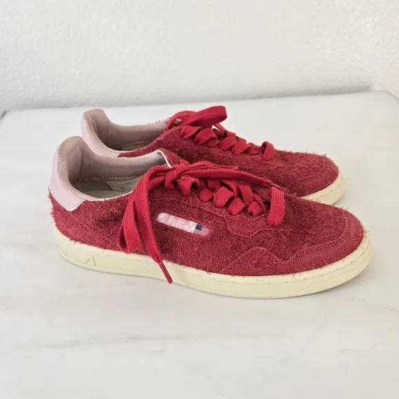 AUTRY Medalist 01 Red Suede Flat Low Sneakers Women’s Size 36 or US 6