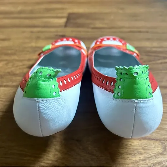 Axel &amp; Rose • White Rainbow Clown Loafers • Polka Dots • Size 8 1/2