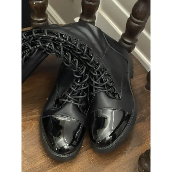 Azalea Wang Retention Lace-up Thigh High Boots Goth Cosplay Punk Exotic Vegan 7