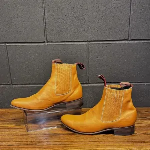 AZTECAS Brown Leather Slip On Dress Ankle Chelsea Boots Men’s 9