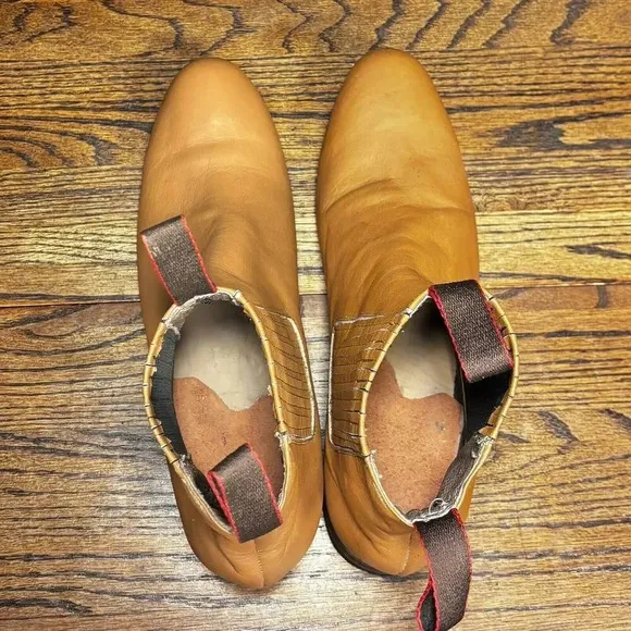 AZTECAS Brown Leather Slip On Dress Ankle Chelsea Boots Men’s 9