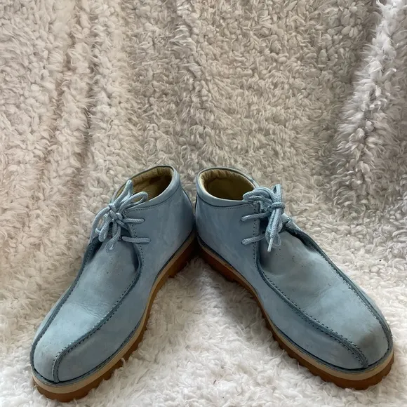 B-Boots Buffalino Mens Blue Leather suede Moc Toe Chukka Boots SZ10