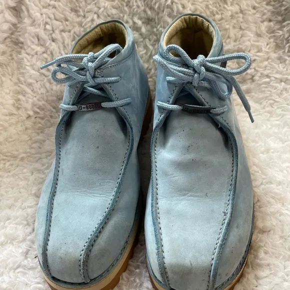 B-Boots Buffalino Mens Blue Leather suede Moc Toe Chukka Boots SZ10