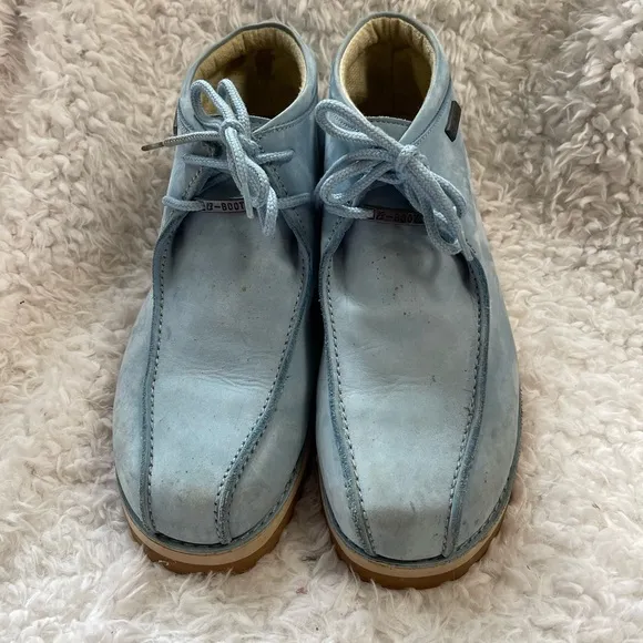 B-Boots Buffalino Mens Blue Leather suede Moc Toe Chukka Boots SZ10