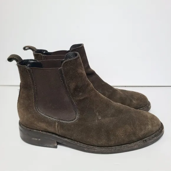B28 Thursday Boot Company Duke Chelsea Boots Mens size 9.5 Brown Leather Suede