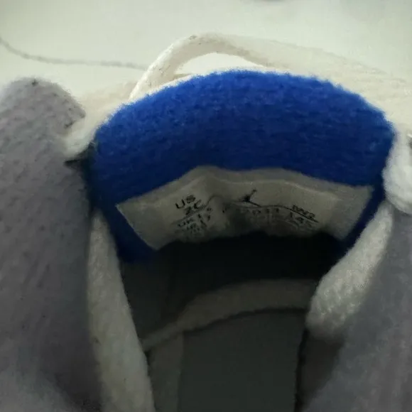 Baby size 2 Gray White and Blue Jordan 3 Retro TD Sneakers