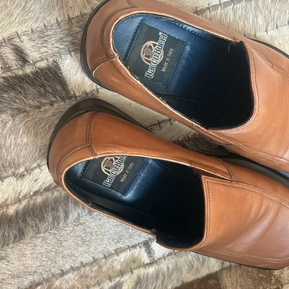 Bacco Bucci Made in Italy Brown Leather Loafers Size 7