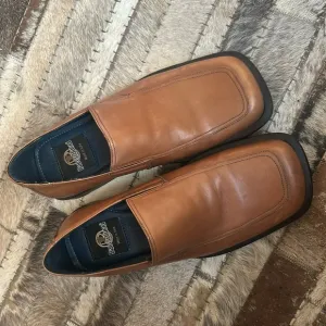 Bacco Bucci Made in Italy Brown Leather Loafers Size 7