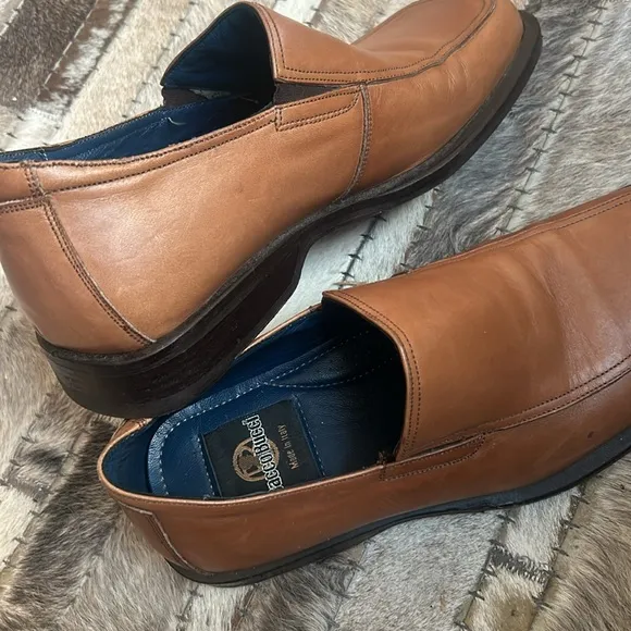Bacco Bucci Made in Italy Brown Leather Loafers Size 7