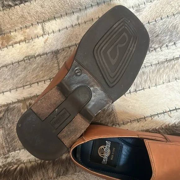 Bacco Bucci Made in Italy Brown Leather Loafers Size 7