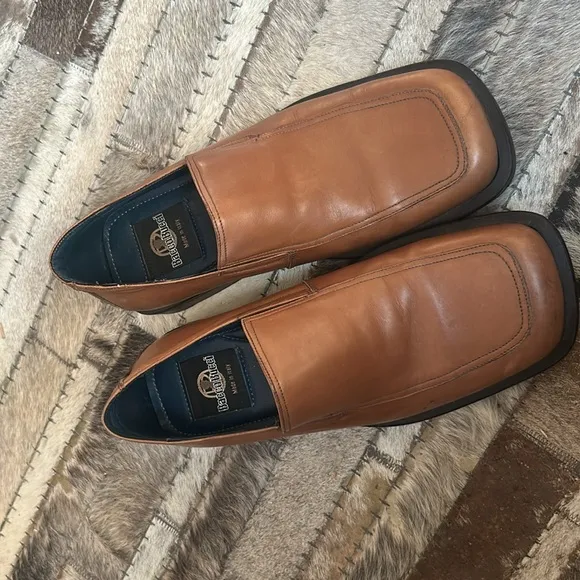 Bacco Bucci Made in Italy Brown Leather Loafers Size 7
