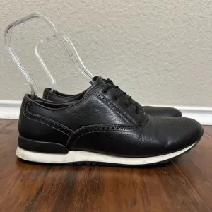 BACCO BUCCI Mens KEYLOR Fashion Sneaker Medallion Toe in Black Leather