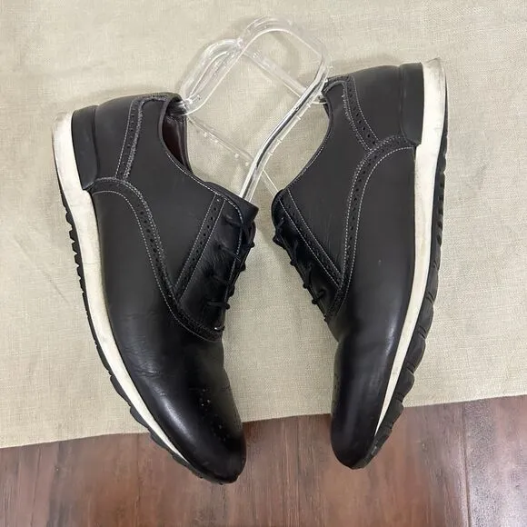 BACCO BUCCI Mens KEYLOR Fashion Sneaker Medallion Toe in Black Leather